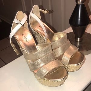 Bebe golden wedges